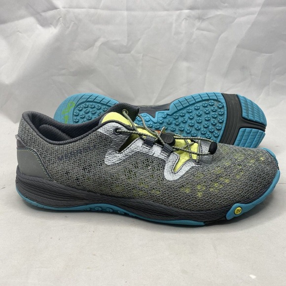 Merrell Shoes - Merrell All Out Shine Trail Running Shoes Barefoot Black Blue J06332 Womens 9M